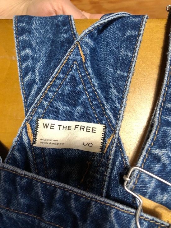 NWT Free People Good Luck Barrel Overalls in Blue Glory size L - Picture 11 of 11